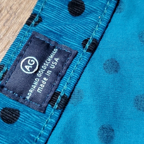 Adriano Goldschmied teal black polka-dot Stevie ankle soft corduroy jeans - Picture 4 of 8